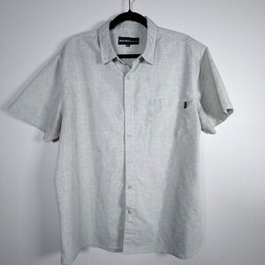 Molokai Surf Co Mens XL Gray Heathered Button Down Shirt Casual Surf